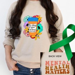 Serotonin mental health graphic raglan crewneck sweatshirt size XL